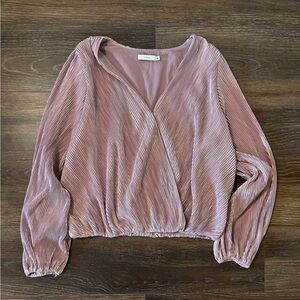 Lush Pleated Lavender Blouse